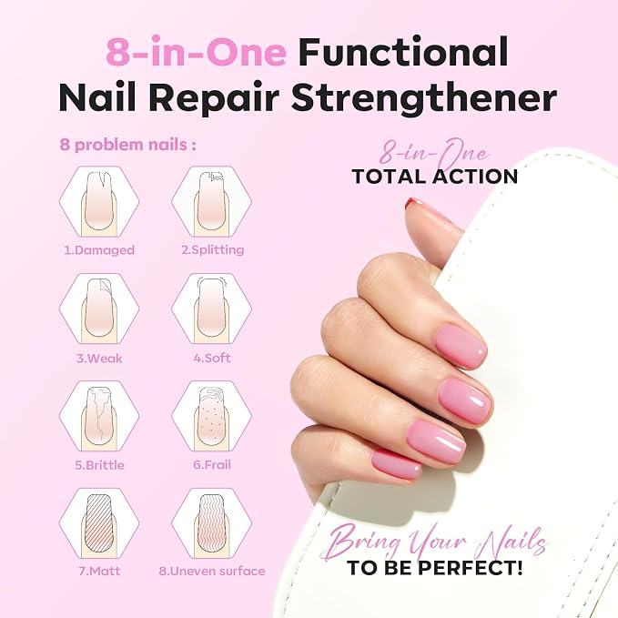 modelones Nail Strengthener Jelly Purple Pink Nail Repair - Image 2