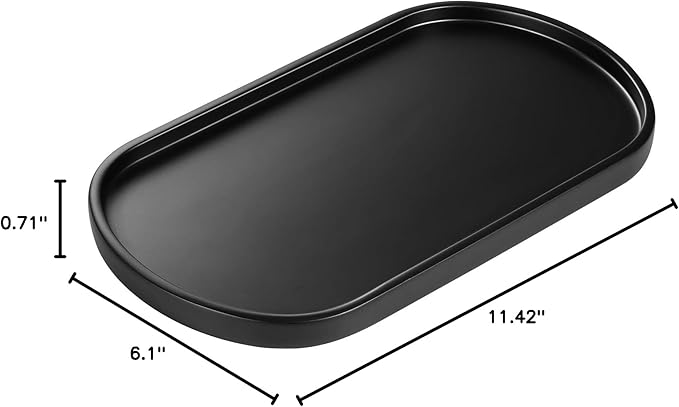 Luxspire Bathroom Vanity Tray for Countertop, Oval Kitchen Soap Dispenser and - Image 8