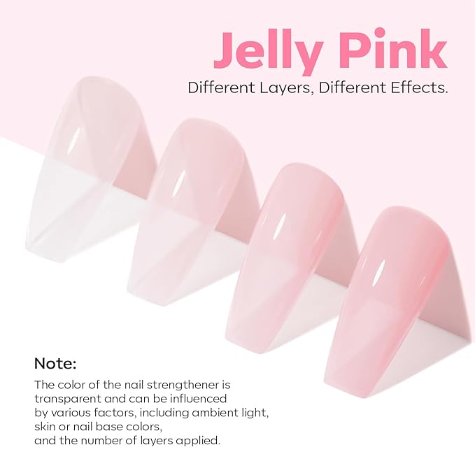 modelones Nail Strengthener Jelly Pink Purple Nail Polish Nail Repair - Image 4