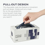 CSD Colo 50 Pcs Navy Blue Disposable Face Masks, 3 Ply Adult Mask - Image 2