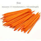 100 Pcs Orange Wood Nail Sticks Double Sided Multi Functional Cuticle Pusher - Image 3