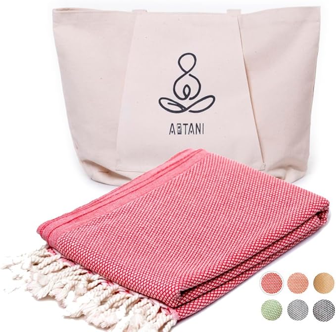 ATANI 69x35 in Oversized Turkish Beach Towel Set by ATANI