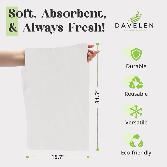 DAVELEN Disposable Large Luxury Towels Spa and Salon Quality Softness - Image 4