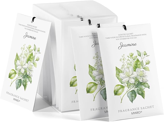 MYARO 12 Pack Jasmine Scented Sachets by MYARO