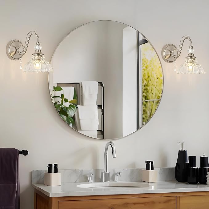 1 Piece Brushed Nickel Finish Wall Sconce, 1-Light Modern Wall Sconce - Image 9