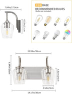 Brushed Nickel Bathroom Light Fixtures Bathroom Vanity Light - Image 5