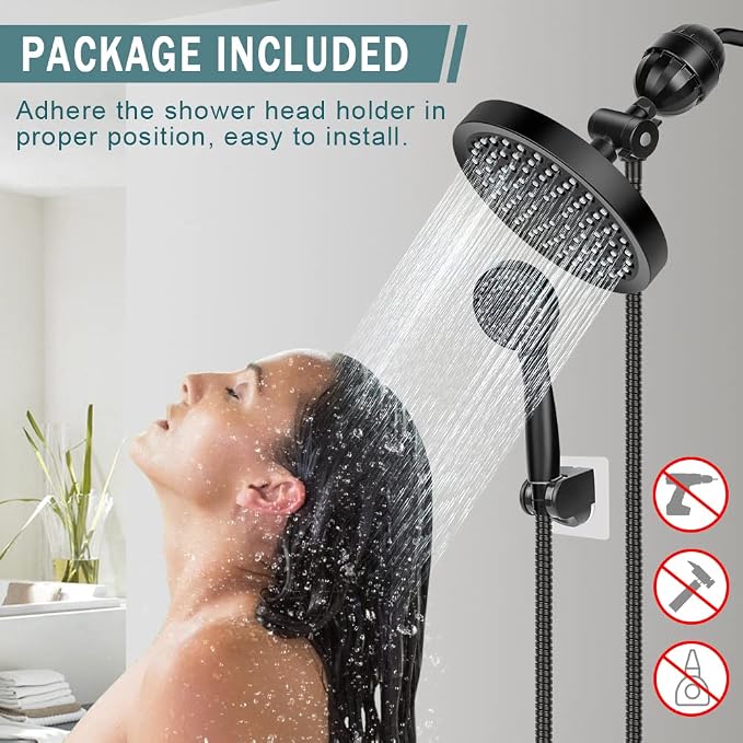 Taiker Filtered Shower Head, High Pressure Rainfall Shower Head/Handheld Shower - Image 6