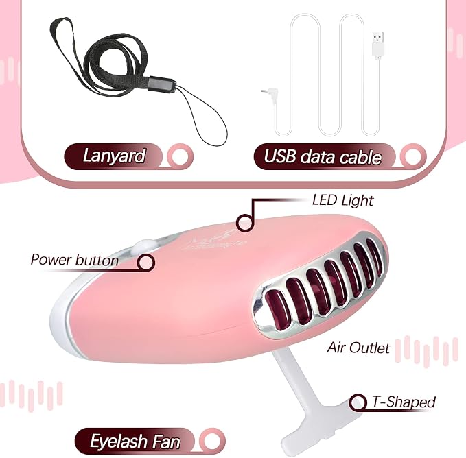 Honoson 3 Pcs Nano Mister for Lash Extensions Mini USB Lash Fan Dryer for - Image 2
