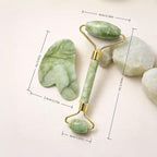 Jade Roller and Gua Sha Set, Natural Jade Stone Facial Massage Tools - Image 5