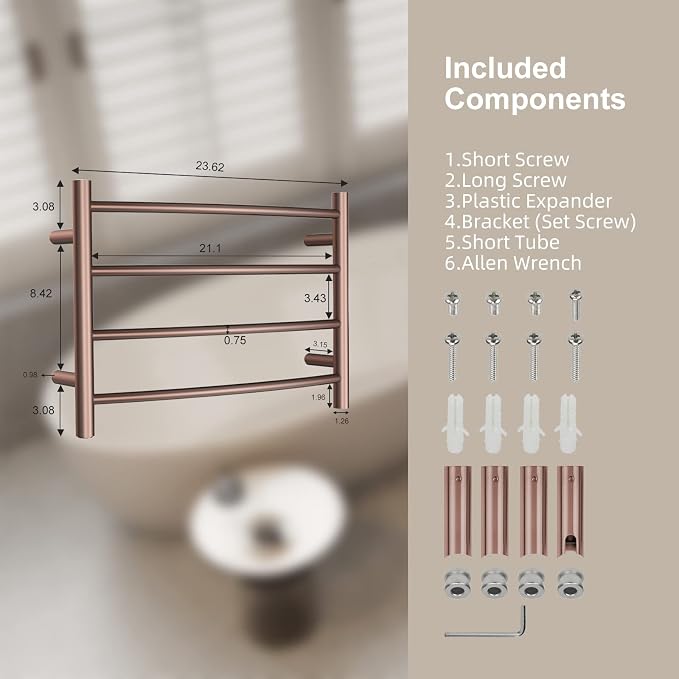 Towel Warmer ORB for Bathroom Wall Mounted Bath Towel Heater Plug-in Electric - Image 5