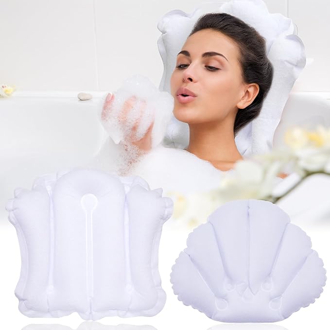 Jetec 2 Pcs Inflatable Bath Pillow by Jetec