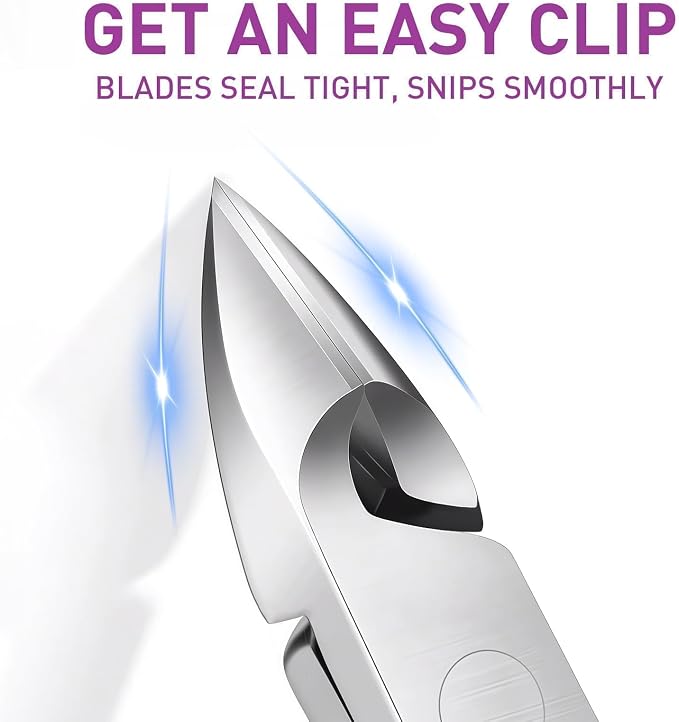 Precision Cuticle Nippers Trimmer Set, Double Spring Cuticle Remover Pusher - Image 3