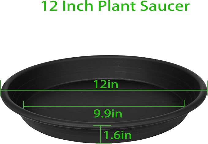 2 Pack of Plant Saucer 12 inch, 12 inch Plastic Plant Drip Trays, Heavy Duty - Image 2