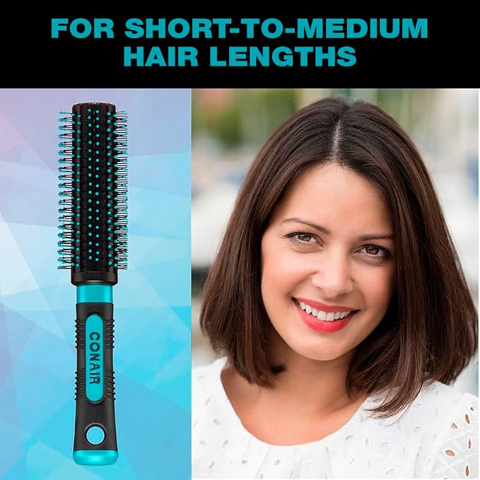 Conair Grip & Style Round Brush, Nylon Bristle Hair Brush - Image 5