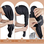 GLIMGLINT 2 Pack Black Microfiber Hair Towel Wrap - Image 6