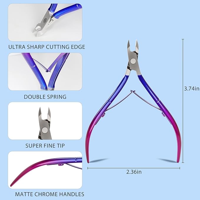 Cuticle Nipper, Precision Nano-Coated Stainless Steel Cuticle Scissor Trimmer - Image 3