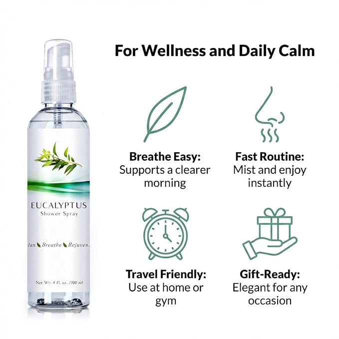 Three Drops of Life Eucalyptus Shower Spray, Premium Essential Oil Mist - Image 6