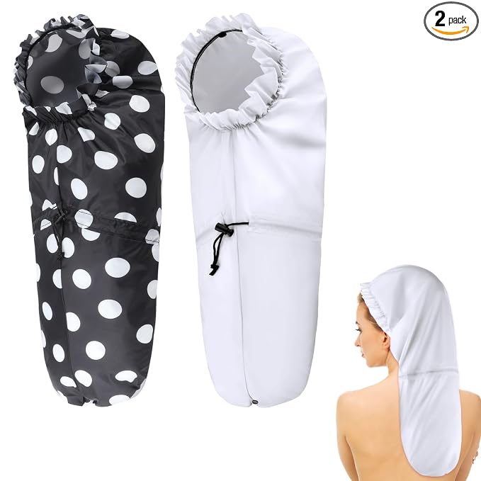 2 Pcs Large Shower Cap for Braids, Extra Long Shower Cap for Women Long Hair & by Unknown