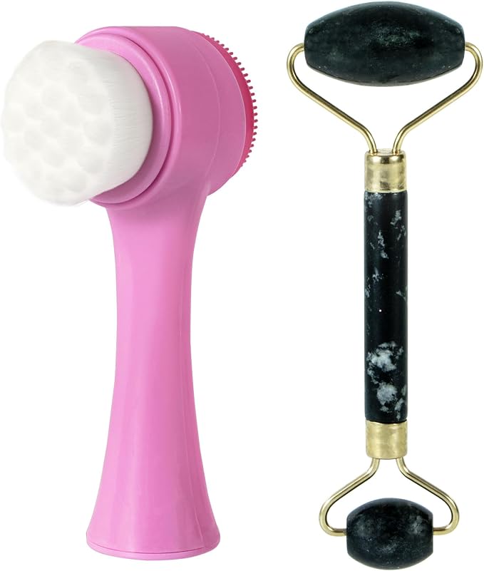 Face Brush 2 in 1, Silicone Facial Cleansing Exfoliating Brush Soft Bristles by BEOMEEN