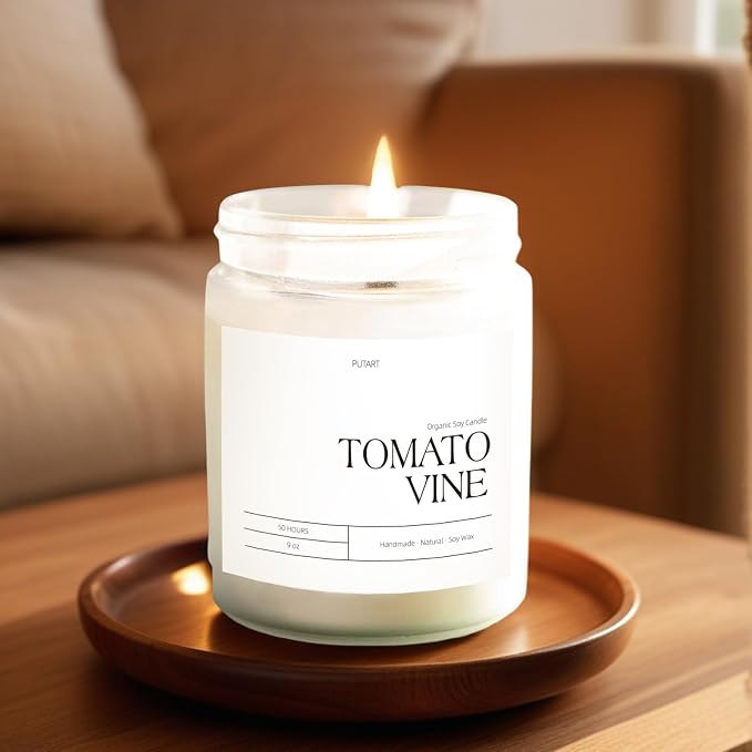 Tomato Vine Candles for Home Scented, Natural Soy Wax Aromatherapy Non Toxic - Image 6