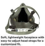 3M Half Facepiece Reusable Respirator 6200, Four-Point Harness, Comfortable Fit - Image 2