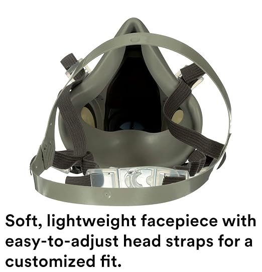3M Half Facepiece Reusable Respirator 6200, Four-Point Harness, Comfortable Fit - Image 2