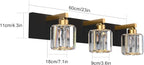 Aipsun Crystal Vanity Light Black Bathroom Vanity Lighting Fixtures 3 Lights - Image 4