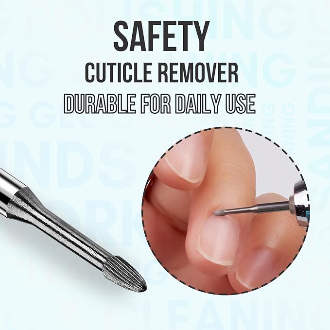 Makartt Nail Drill Bits:3/32" Safety Tungsten Carbide Cuticle Remover Drill Bit - Image 5