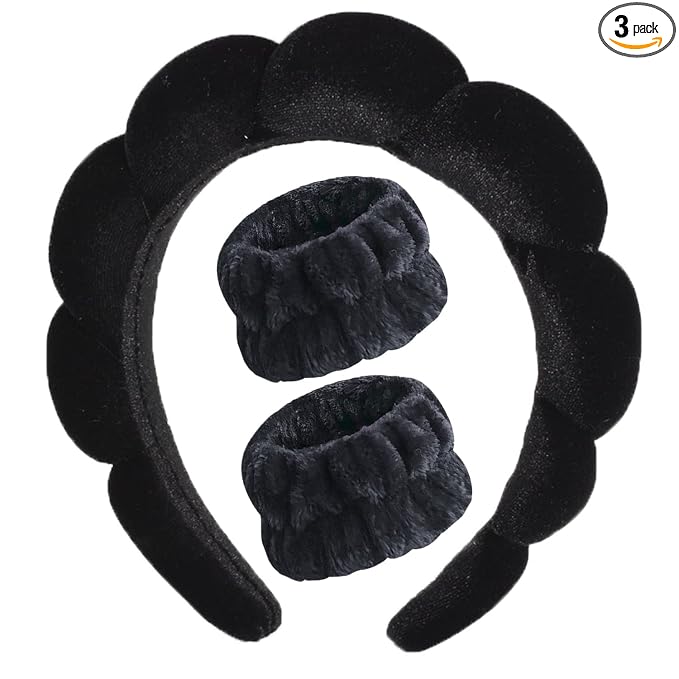 Luckybear Spa Headband for Washing Face, Velvet Makeup, Bubble Skincare by Luckybear