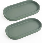 INGOFIN 7" Ceramic Bathroom Vanity Tray Set- 2 Pcs Bathroom Organizer by INGOFIN