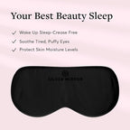 Sleep Mask in Black, 100% Silk, Pure Mulberry Silk, Light Blocking Eye Mask - Image 2