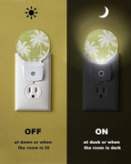 Night Lights Auto Sensor Tropical Palm Trees Night Light Lemon Yellow Linen - Image 6