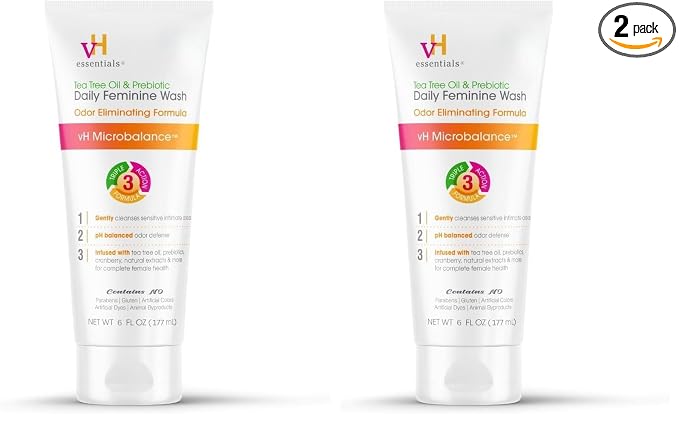 vH essentials, Ph Balanced Daily Feminine Wash, Tea Tree Oil & Prebiotic by vHessentials