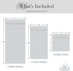 100% Cotton Bath Towel Set of 12-4 Bath Towels, 4 Hand Towels, 4 Wash Cloths - Image 5