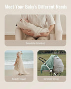 Blissful Diary Muslin Baby Hooded Towel 1 Pack, Soft & Absorbent Bath Towel - Image 5