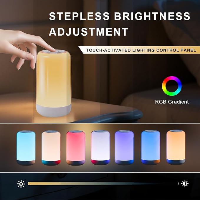 Touch Night Light Rechargeable LED Mood Lamp 7 RGB Color Ambience Lighting - Image 4