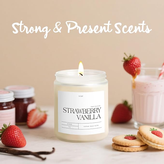 Strawberry Vanilla Highly Scented Candle - Image 2