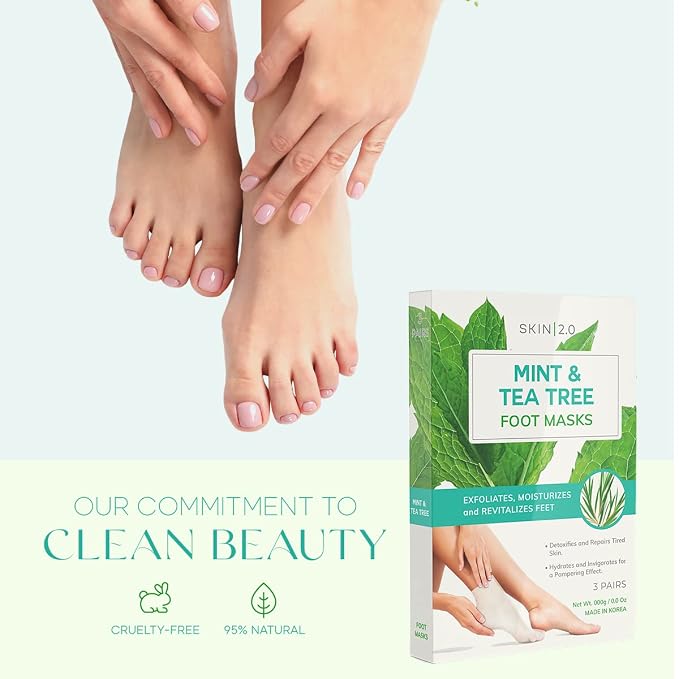 Skin 2.0 Tea Tree & Mint Foot Masks - Image 3