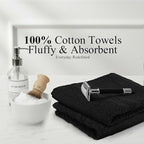 Salon Towels – 50 Pack Black Hand Towels 100% Cotton Spa Towel – 16x27 inches - Image 5