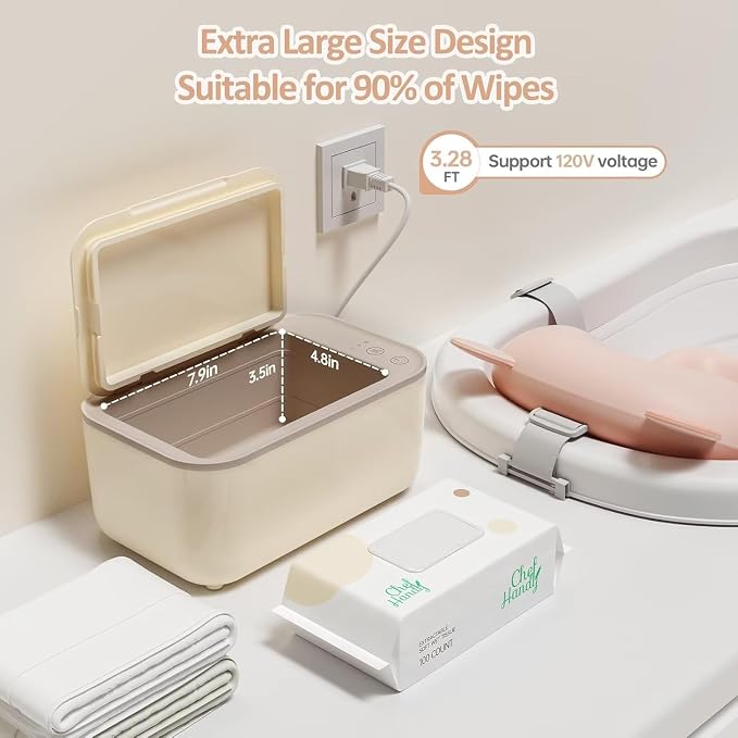 Chefhandy Baby Wipe Warmer & Wet Wipes Dispenser, 3-Mode Temperature Control - Image 4