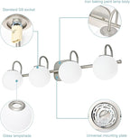 Mid Century Modern Brushed Nickel Bathroom Vanity Light Fixtures 4 Lights Milky - Image 5