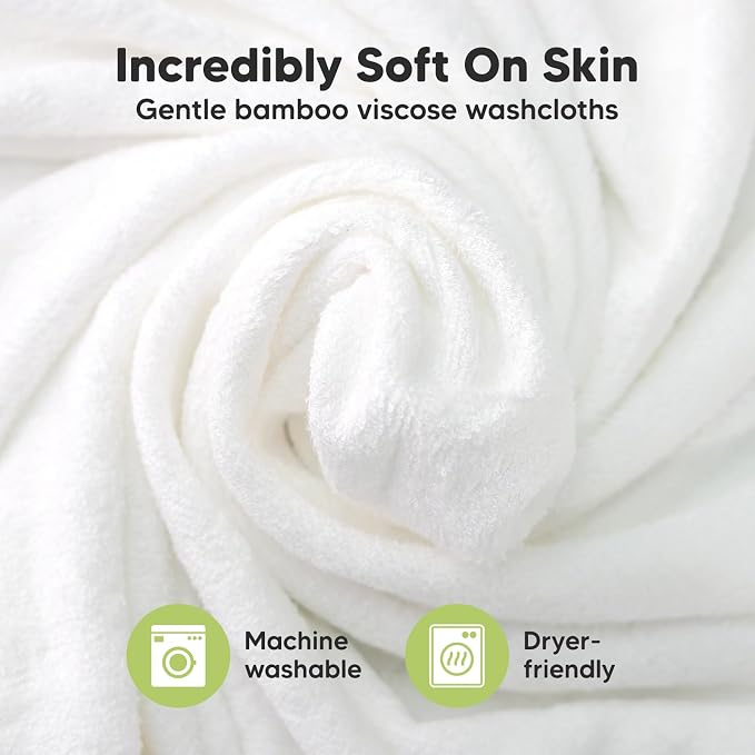 6-Pack Baby Washcloths – Soft Absorbent Viscose from Bamboo Washcloths - Image 2