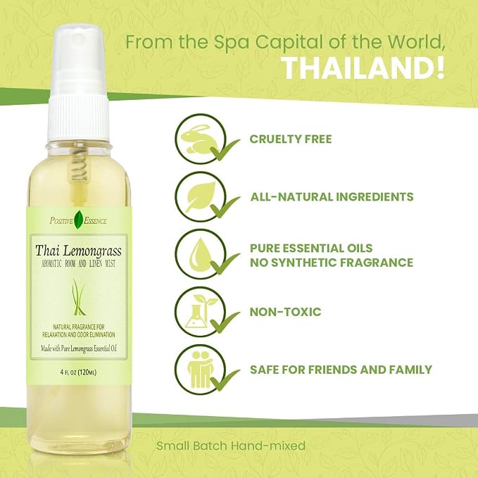 Thai Lemongrass Linen and Room Spray, Natural Air Freshener Made - Image 8
