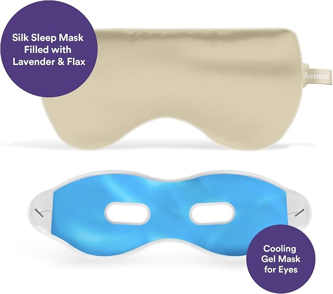 ASUTRA Silk Eye Pillow for Sleep, Champagne - Image 9