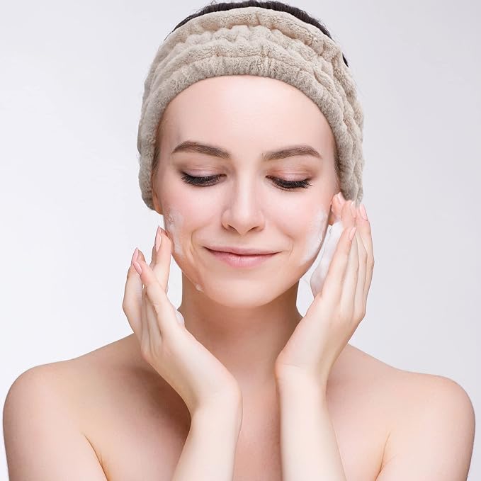 Chuangdi 3 Pieces Spa Headband for Women Facial Makeup Headband Soft Terry - Image 6