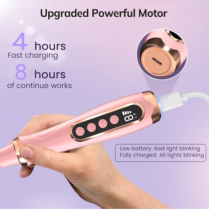 Professional Manicure Pedicure Kit Cordless Electric Nail File Set 6 Speed - Image 4
