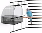 Bird Bath for Cage with Pull-Out Drawer, No-Mess Enclosed Tub for Budgie - Image 7