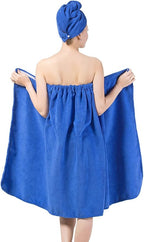 FakeFace Women Absorbent Microfiber Bath Towel Body Wrap Set Gym Spa Robe Dry - Image 3