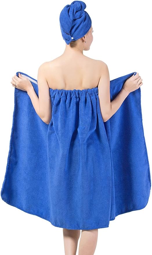 FakeFace Women Absorbent Microfiber Bath Towel Body Wrap Set Gym Spa Robe Dry - Image 3