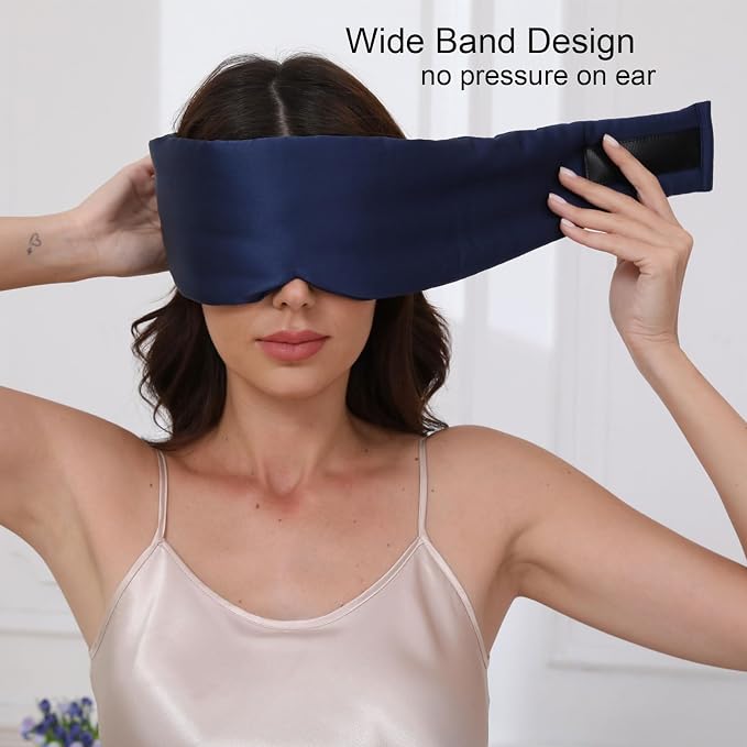 100% Mulberry Silk Sleep Mask for Women & Men Beauty Sleep, Adjustable - Image 3